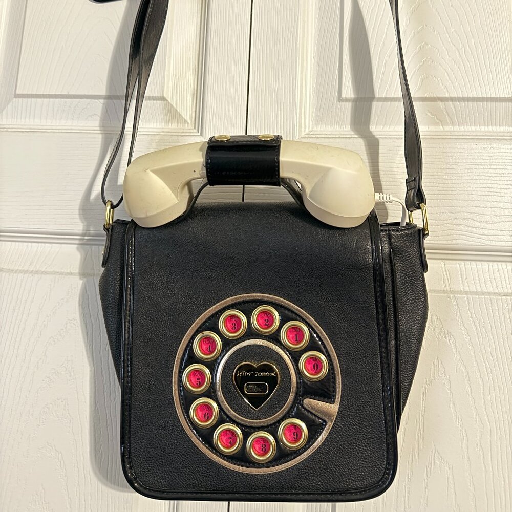 Betsey Johnson Crossbody Black Phone Purse